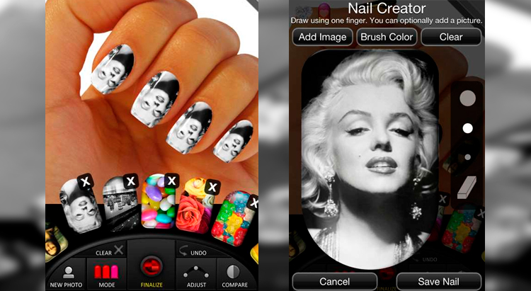Приложение ModiFace Virtual Nail Salon предлагает создать виртуальный маникюр