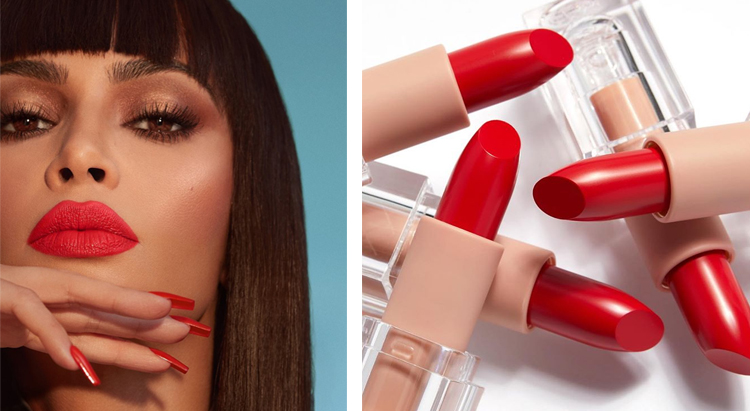 Новый образ Ким Кардашьян в рекламе KKW Beauty Crème Lipstick