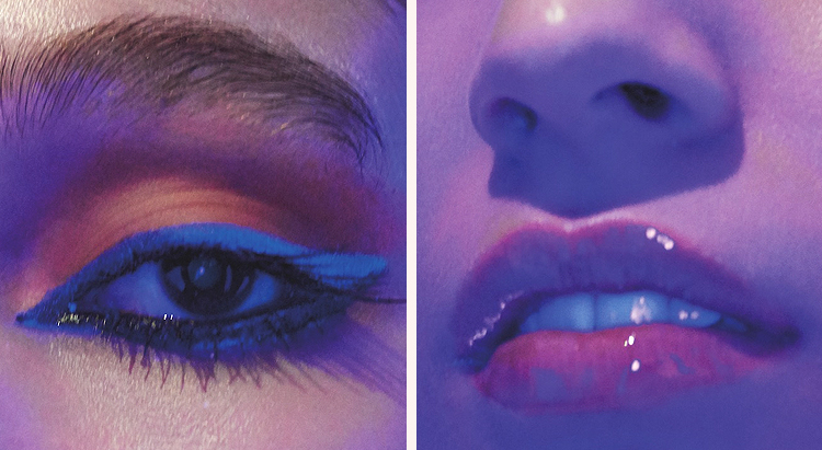 Взгляд из темноты: неоновый макияж от визажиста Эммы Майлз