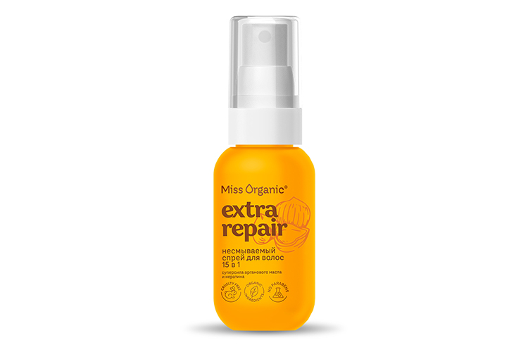 несмываемый спрей для волос Экспресс-уход 15 в 1 Extra Repair Miss Organic
