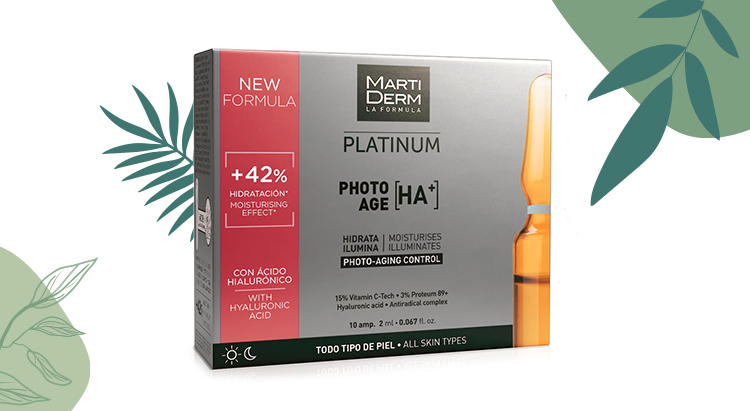 Сыворотка-уход в ампулах для коррекции признаков старения «Platinum Photo-Age HA+», MartiDerm 30+