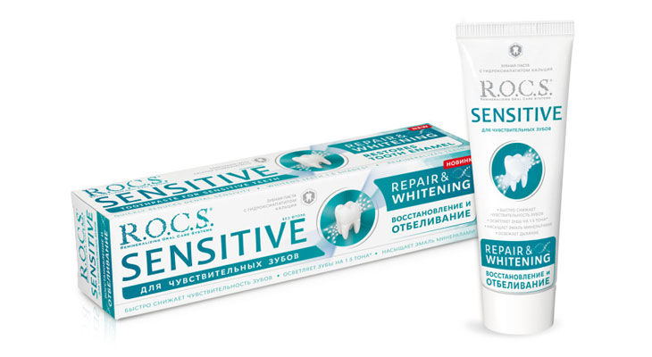 Зубная паста SENSITIVE Repair & Whitening от R.O.C.S