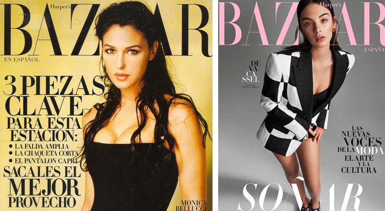 Обложка Harper's Bazaar с юной Беллуччи