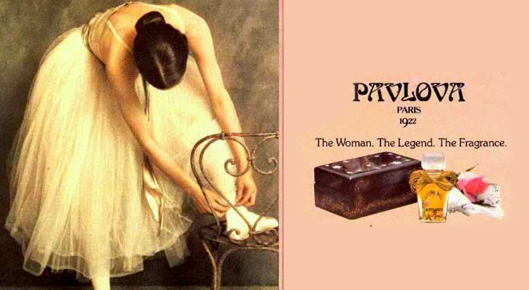 Рекламный плакат парфюма Anna Pavlova Payot 
